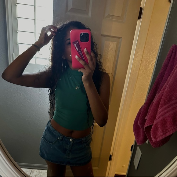 Wild Fable Green Crop Top - Picture 1 of 2